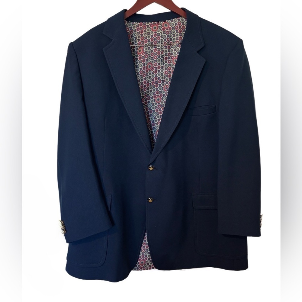 Men’s Vintage 1970 Knack Blazer Jacket Navy Blue Size 50L